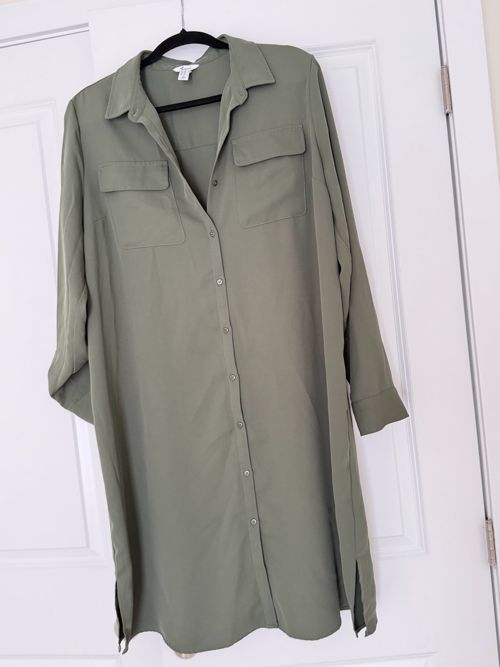 Olive Green Maternity Shirt Dress | Button Down | Lightweight & Comfortable
